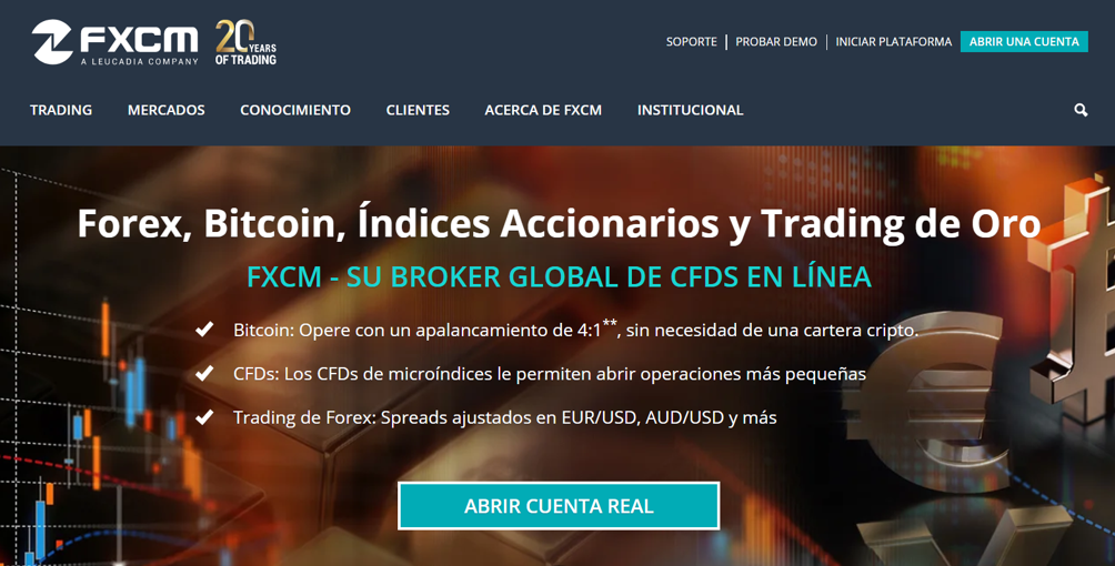 Página principal de FXCM Página principal de FXCM
